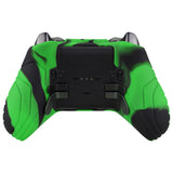 PlayVital Samurai Edition Anti Slip Silicone Case Cover for Xbox Elite Wireless Controller Series 2, Ergonomic Soft Rubber Skin Protector for Xbox Elite Series 2 with Thumb Grip Caps - Green & Black - XBE2M005