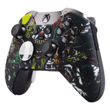 eXtremeRate Scary Party Patterned Faceplate Cover, Soft Touch Front Housing Shell Case, Comfortable Soft Grip Replacement Kit for Xbox One Elite Controller Model 1698 - XOET006M