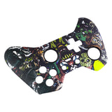 eXtremeRate Scary Party Patterned Faceplate Cover, Soft Touch Front Housing Shell Case, Comfortable Soft Grip Replacement Kit for Xbox One Elite Controller Model 1698 - XOET006M