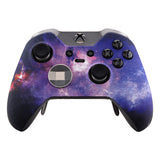 eXtremeRate Nebula Galaxy Patterned Faceplate Cover, Soft Touch Front Housing Shell Case, Comfortable Soft Grip Replacement Kit for Xbox One Elite Controller Model 1698 - XOET017