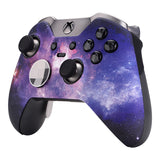 eXtremeRate Nebula Galaxy Patterned Faceplate Cover, Soft Touch Front Housing Shell Case, Comfortable Soft Grip Replacement Kit for Xbox One Elite Controller Model 1698 - XOET017