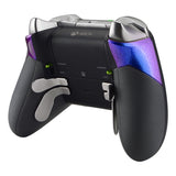 eXtremeRate Chemeleon Purple Blue Rubberized Right Left Side Rails, Replacement Rear Handle Grips, Back Panels Faceplates Kits for Xbox One Elite Controller (Model 1698) - XOJ1127