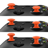 eXtremeRate ThumbsGear Interchangeable Ergonomic Thumbstick for Xbox Series X & S/Xbox One/Xbox One Elite/Xbox One S & X Controller with 3 Height Domed and Concave Grips Adjustable Joystick - Orange - XOJ2115