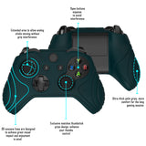 PlayVital Samurai Edition Racing Green Anti-Slip Controller Grip Silicone Skin for Xbox One X/S Controller, Ergonomic Soft Rubber Protective Case Cover for Xbox One S/X Controller with Black Thumb Stick Caps - XOQ037