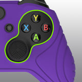 PlayVital Samurai Edition Purple Anti-Slip Controller Grip Silicone Skin for Xbox One X/S Controller, Ergonomic Soft Rubber Protective Case Cover for Xbox One S/X Controller with Black Thumb Stick Caps - XOQ038