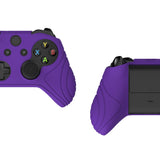 PlayVital Samurai Edition Purple Anti-Slip Controller Grip Silicone Skin for Xbox One X/S Controller, Ergonomic Soft Rubber Protective Case Cover for Xbox One S/X Controller with Black Thumb Stick Caps - XOQ038