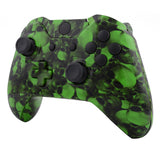 eXtremeRate Green Skull Patterned Full Shell with Buttons Custom Kits for Xbox One Controller - XOS033