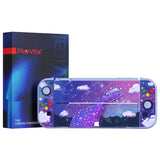 PlayVital ZealProtect Soft Protective Case for Nintendo Switch OLED, Flexible Protector Joycon Grip Cover for Nintendo Switch OLED with Thumb Grip Caps & ABXY Direction Button Caps - Pouring Starry - XSOYV6012