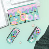 PlayVital ZealProtect Soft Protective Case for Nintendo Switch OLED, Flexible Protector Joycon Grip Cover for Nintendo Switch OLED with Thumb Grip Caps & ABXY Direction Button Caps - Donut Odyssey - XSOYV6013