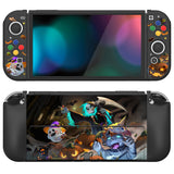 PlayVital ZealProtect Soft Protective Case for Nintendo Switch OLED, Flexible Protector Joycon Grip Cover for Nintendo Switch OLED with Thumb Grip Caps & ABXY Direction Button Caps - Halloween Candy Night - XSOYV6020