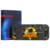 PlayVital ZealProtect Soft Protective Case for Nintendo Switch OLED, Flexible Protector Joycon Grip Cover for Nintendo Switch OLED with Thumb Grip Caps & ABXY Direction Button Caps - Moon Night Halloween - XSOYV6022