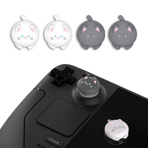 PlayVital Thumb Grip Caps for Steam Deck LCD, for PS Portal Remote Player Silicone Thumbsticks Grips Joystick Caps for Steam Deck OLED - Cutie Kitty - YFSDM007