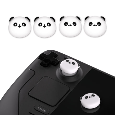 PlayVital Thumb Grip Caps for Steam Deck LCD, for PS Portal Remote Player Silicone Thumbsticks Grips Joystick Caps for Steam Deck OLED - Chubby Panda - YFSDM008