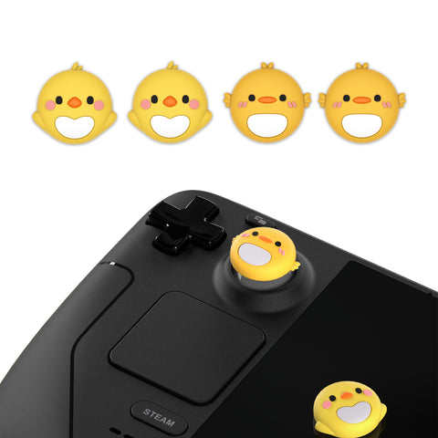 PlayVital Thumb Grip Caps for Steam Deck LCD, for PS Portal Remote Player Silicone Thumbsticks Grips Joystick Caps for Steam Deck OLED - Parrot & Chick - YFSDM009