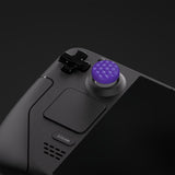 PlayVital Thumb Grip Caps for Steam Deck LCD, for PS Portal Remote Player Silicone Thumbsticks Grips Joystick Caps for Steam Deck OLED - Diamond Grain & Crack Bomb Design - Purple - YFSDM016