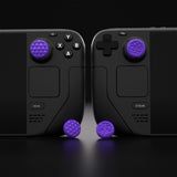 PlayVital Thumb Grip Caps for Steam Deck LCD, for PS Portal Remote Player Silicone Thumbsticks Grips Joystick Caps for Steam Deck OLED - Diamond Grain & Crack Bomb Design - Purple - YFSDM016