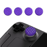 PlayVital Thumb Grip Caps for Steam Deck LCD, for PS Portal Remote Player Silicone Thumbsticks Grips Joystick Caps for Steam Deck OLED - Diamond Grain & Crack Bomb Design - Purple - YFSDM016