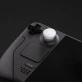 PlayVital Thumb Grip Caps for Steam Deck LCD, for PS Portal Remote Player Silicone Thumbsticks Grips Joystick Caps for Steam Deck OLED - Raised Dots & Studded Design - White - YFSDM018