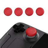 PlayVital Thumb Grip Caps for Steam Deck LCD, for PS Portal Remote Player Silicone Thumbsticks Grips Joystick Caps for Steam Deck OLED - Raised Dots & Studded Design - Passion Red - YFSDM019