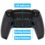 eXtremeRate Black Real Metal Buttons (RMB) Version RISE4 Remap Kit for PS5 Controller BDM-010/020 - Rubberized Black - YPFJ7001