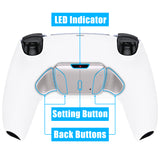 eXtremeRate Silver Real Metal Buttons (RMB) Version RISE4 Remap Kit for PS5 Controller BDM-010/020 - White - YPFJ7008