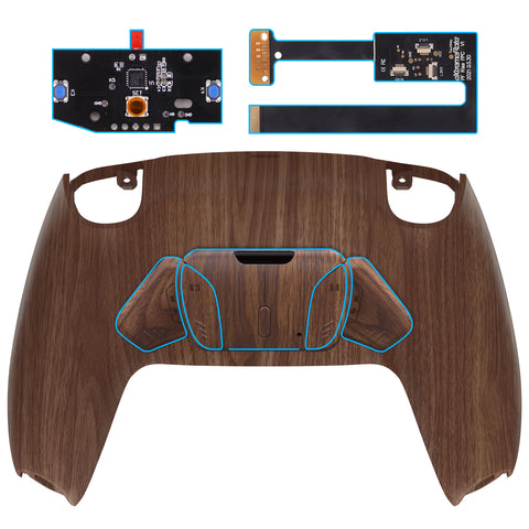 eXtremeRate Remappable Rise4 Remap Kit for PS5 Controller BDM-010/020 - Wood Grain Pattern - YPFS2001