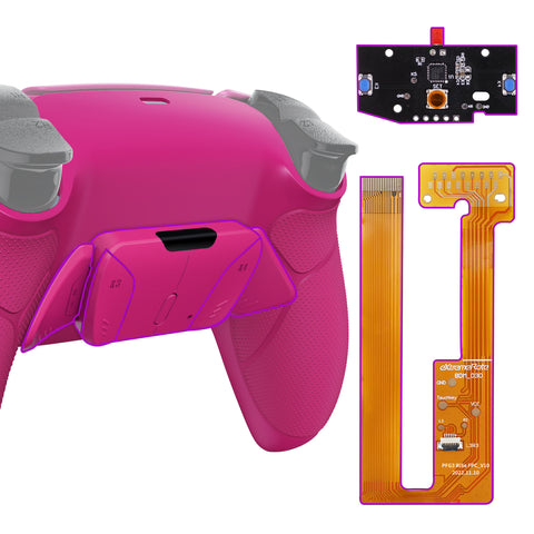 eXtremeRate Remappable RISE4 Remap Kit for PS5 Controller BDM-030/040/050 - Rubberized Nova Pink - YPFU6009G3