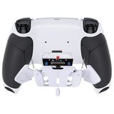 eXtremeRate Remappable Rise4 Remap Kit for PS5 Controller BDM-010/020 - Rubberized Black Grip with White Back Paddles - YPFU6011