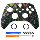 eXtremeRate Scary Party ASR Version Front Housing Shell with Accent Rings for Xbox Series X/S Controller, Custom Soft Touch Cover Faceplate for Xbox Core Controller Model 1914 - Controller NOT Included - YX3T104