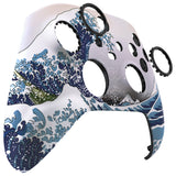 eXtremeRate The Great Wave ASR Version Front Housing Shell with Accent Rings for Xbox Series X/S Controller, Custom Soft Touch Cover Faceplate for Xbox Core Controller Model 1914 - Controller NOT Included - YX3T106