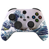 eXtremeRate The Great Wave ASR Version Front Housing Shell with Accent Rings for Xbox Series X/S Controller, Custom Soft Touch Cover Faceplate for Xbox Core Controller Model 1914 - Controller NOT Included - YX3T106