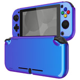 PlayVital Glossy Chameleon Purple Blue Customized Protective Case for NS Switch Lite, Hard Cover Protector for NS Switch Lite - 1 x Black Border Tempered Glass Screen Protector Included - YYNLP001