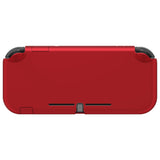 PlayVital Scarlet Red Customized Protective Grip Case for NS Switch Lite, Hard Cover Protector for NS Switch Lite - 1 x Black Border Tempered Glass Screen Protector Included - YYNLP003