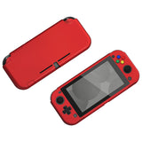 PlayVital Scarlet Red Customized Protective Grip Case for NS Switch Lite, Hard Cover Protector for NS Switch Lite - 1 x Black Border Tempered Glass Screen Protector Included - YYNLP003