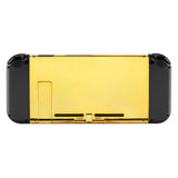 eXtremeRate Chrome Gold Console Back Plate DIY Replacement Housing Shell Case for Nintendo Switch Console with Kickstand - JoyCon Shell NOT Included - ZD401