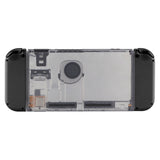 eXtremeRate Transparent Clear Console Back Plate DIY Replacement Housing Shell Case for NS Switch Console with Kickstand JoyCon Shell NOT Included - ZM501