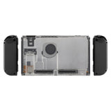 eXtremeRate Transparent Clear Console Back Plate DIY Replacement Housing Shell Case for NS Switch Console with Kickstand JoyCon Shell NOT Included - ZM501