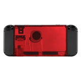 eXtremeRate Transparent Clear Red Console Back Plate DIY Replacement Housing Shell Case for NS Switch Console with Kickstand JoyCon Shell NOT Included - ZM502