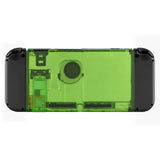 eXtremeRate Transparent Clear Green Console Back Plate DIY Replacement Housing Shell Case for NS Switch Console with Kickstand JoyCon Shell NOT Included - ZM503