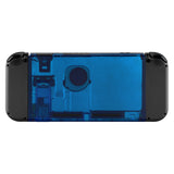 eXtremeRate Transparent Clear Blue Console Back Plate DIY Replacement Housing Shell Case for NS Switch Console with Kickstand JoyCon Shell NOT Included - ZM504