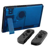 eXtremeRate Transparent Clear Blue Console Back Plate DIY Replacement Housing Shell Case for NS Switch Console with Kickstand JoyCon Shell NOT Included - ZM504