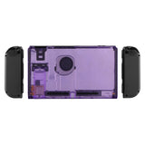 eXtremeRate Clear Atomic Purple Console Back Plate DIY Replacement Housing Shell Case for NS Switch Console with Kickstand JoyCon Shell NOT Included - ZM505