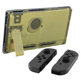 eXtremeRate Amber Yellow Console Back Plate DIY Replacement Housing Shell Case for Nintendo Switch Console with Kickstand - JoyCon Shell NOT Included - ZM509