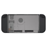 eXtremeRate Clear Black Console Back Plate DIY Replacement Housing Shell Case for NS Switch Console with Kickstand - JoyCon Shell NOT Included - ZM510