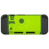 eXtremeRate Clear Lime Green Console Back Plate DIY Replacement Housing Shell Case for NS Switch Console with Kickstand - JoyCon Shell NOT Included - ZM511