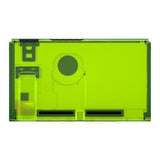 eXtremeRate Clear Lime Green Console Back Plate DIY Replacement Housing Shell Case for NS Switch Console with Kickstand - JoyCon Shell NOT Included - ZM511