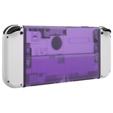 eXtremeRate Clear Atomic Purple Console Back Plate DIY Replacement Housing Shell Case with Kickstand for Nintendo Switch OLED – Console and Joycon NOT Included - ZNSOM5002