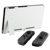 eXtremeRate White Console Back Plate DIY Replacement Housing Shell Case for Nintendo Switch Console with Kickstand - JoyCon Shell NOT Included - ZP303