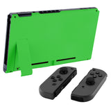 eXtremeRate Soft Touch Grip Green Console Back Plate DIY Replacement Housing Shell Case for NS Switch Console with Kickstand – JoyCon Shell NOT Included - ZP314