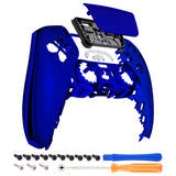 eXtremeRate Chrome Blue Touchpad Front Housing Shell Compatible with ps5 Controller BDM-010/020/030/040/050, DIY Replacement Shell Custom Touch Pad Cover Compatible with ps5 Controller - ZPFD4004G3